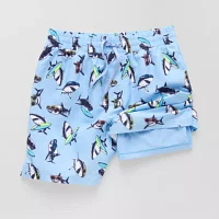Thereabouts Little & Big Boys Shark Above The Knee Swim Trunks