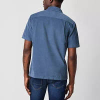 mutual weave Corduroy Mens Regular Fit Short Sleeve Button-Down Shirt