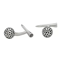 Stainless Steel Golf Ball and Tee Cuff Links