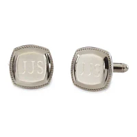 Gun Metal Cushion Cuff Links w/ Brushed Top