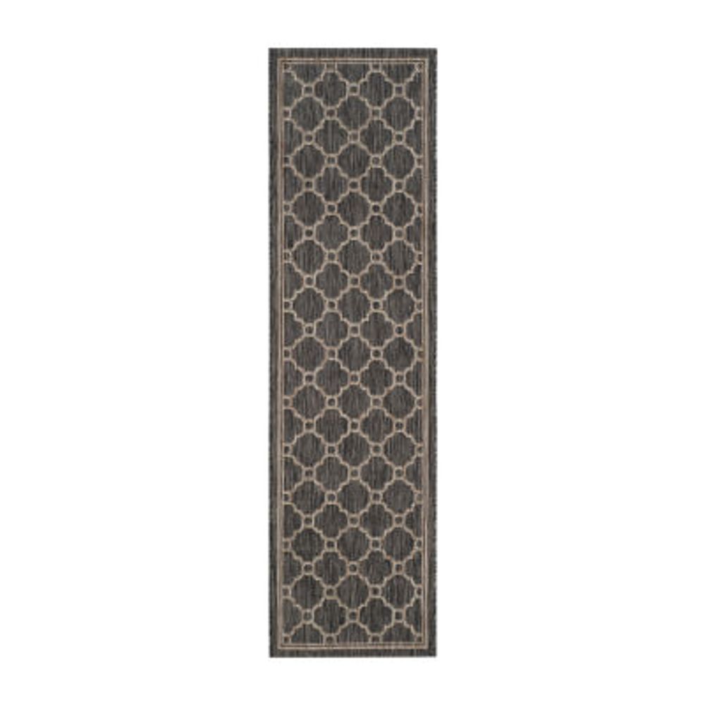 Safavieh Courtyard Collection Ian Geometric Indoor/Outdoor Runner Rug