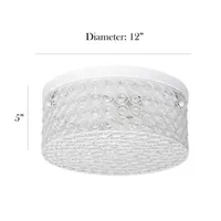 All the Rages Gold Two Light Round Flush Mount Lighting