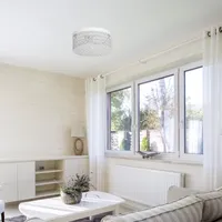 All the Rages Gold Two Light Round Flush Mount Lighting