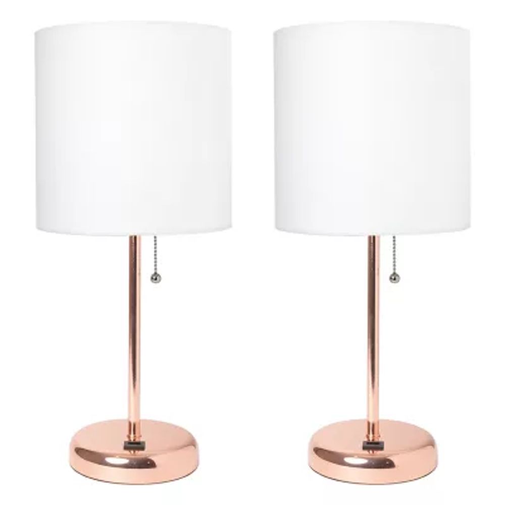 Stick Lamp with USB Charging Port Set of 2