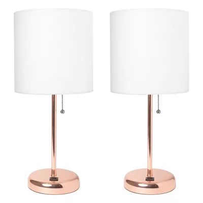Stick Lamp with USB Charging Port Set of 2