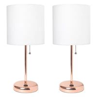 Stick Lamp with USB Charging Port Set of 2