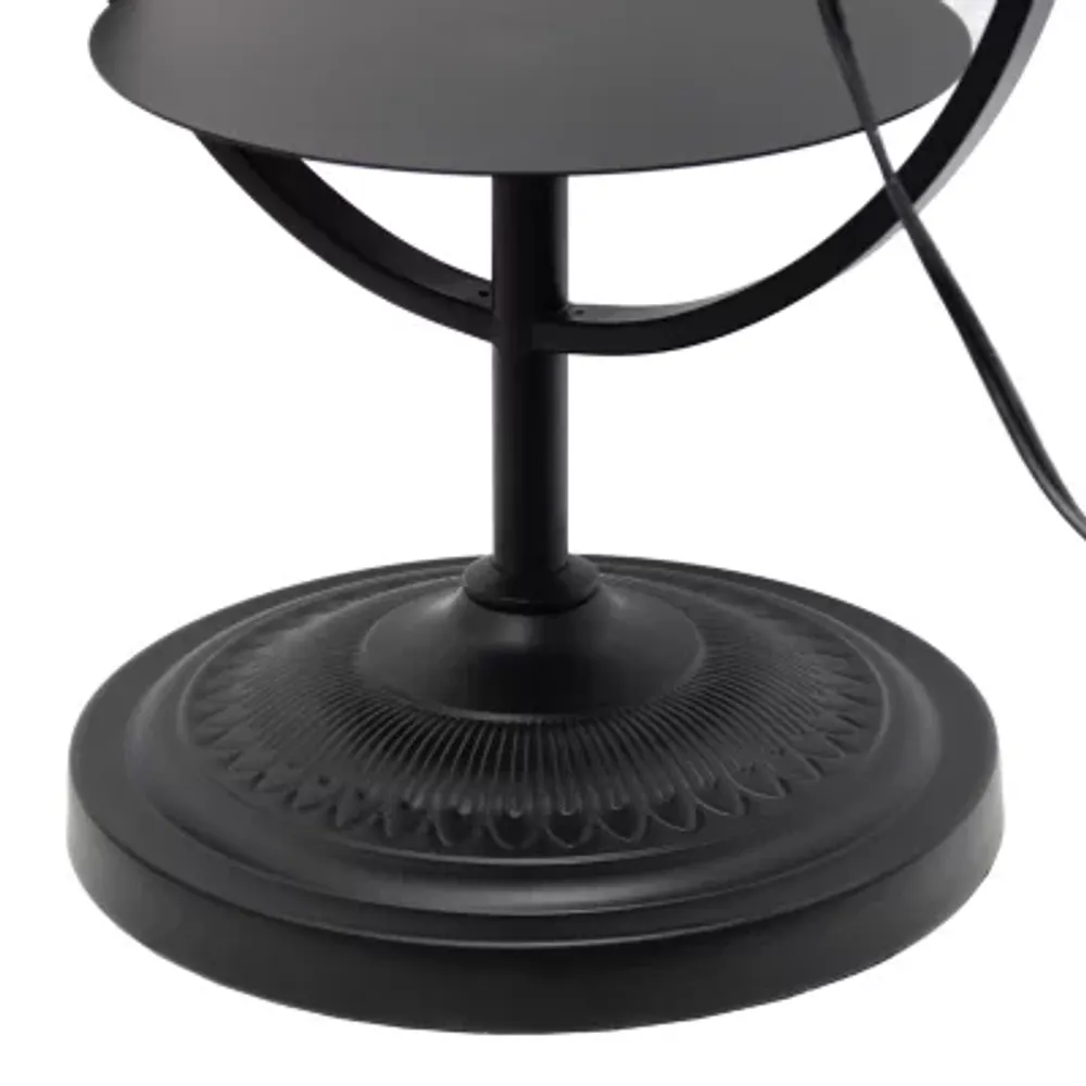 Black Metal Dual Shelf Floor Lamp