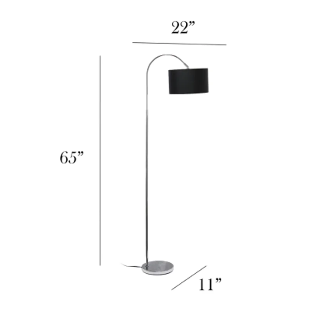 Simple Designs Arched Brushed Nickel Floor Lamp