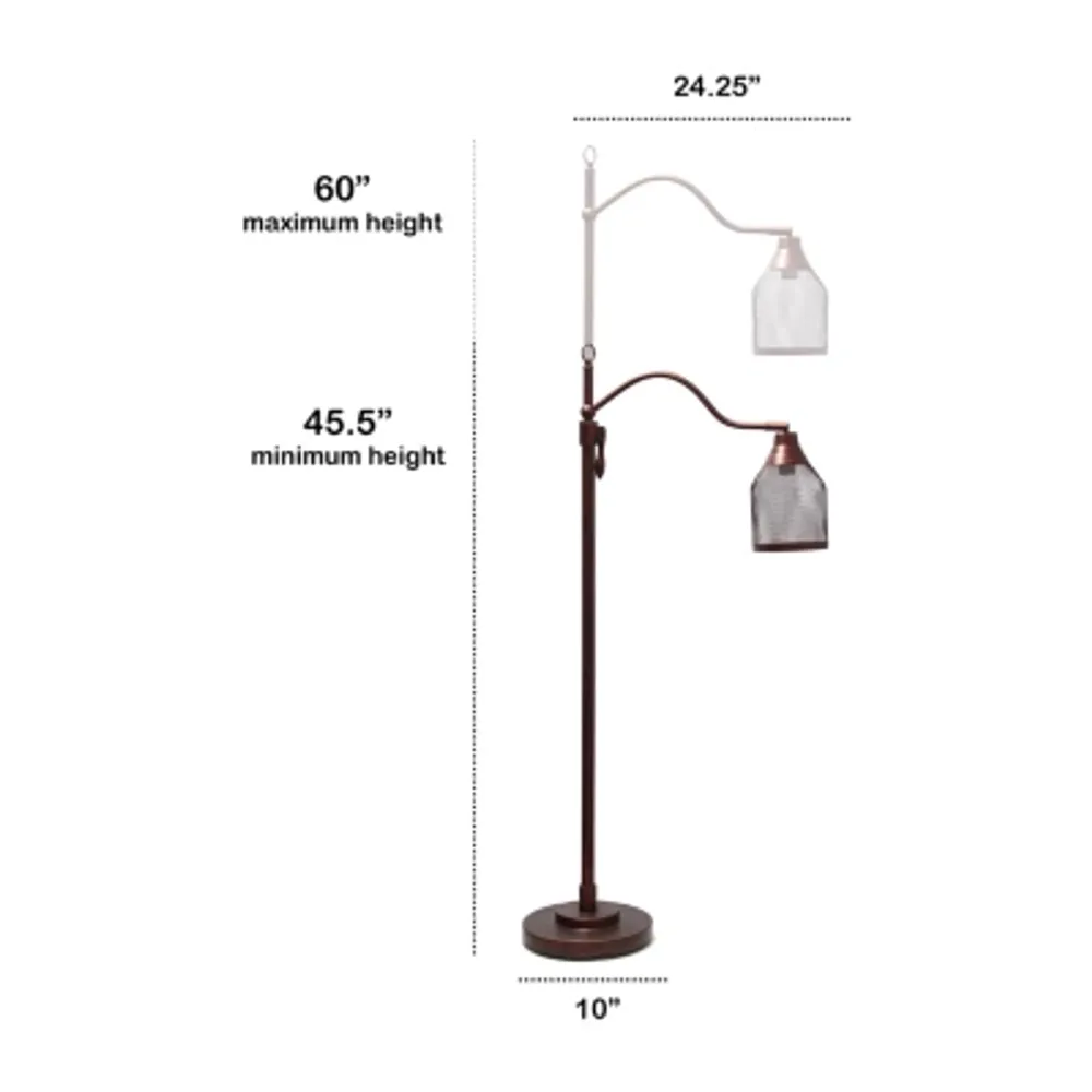 All the Rages Arched Metal Mesh Shade Floor Lamp