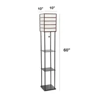 1 Light Metal Etagere Floor Lamp with Storage Shelves