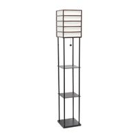 1 Light Metal Etagere Floor Lamp with Storage Shelves