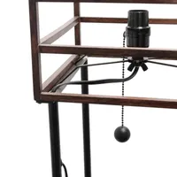 1 Light Metal Etagere Floor Lamp with Storage Shelves