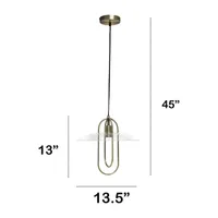 1 Light Elongated Metal Pendant