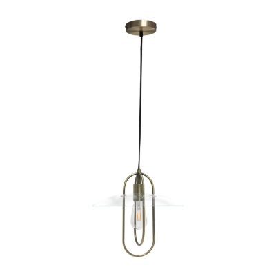 1 Light Elongated Metal Pendant