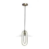 1 Light Elongated Metal Pendant