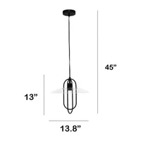 1 Light Elongated Metal Pendant