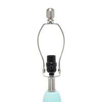 Lalia Home Glass Dollop With White Fabric Shade Table Lamp