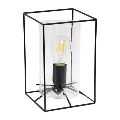 All the Rages Black Metal Frame With Clear Shade Table Lamp