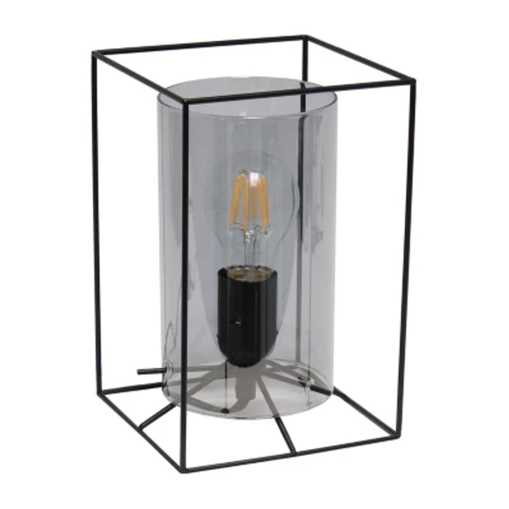All the Rages Black Metal Frame With Clear Shade Table Lamp