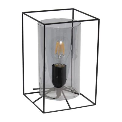 All the Rages Black Metal Frame With Clear Shade Table Lamp