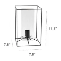 All the Rages Large Black Metal Frame With Clear Shade Table Lamp