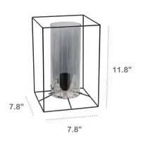 All the Rages Large Black Metal Frame With Clear Shade Table Lamp