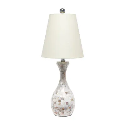 All the Rages Malibu Curved Mosaic Seashell Table Lamp