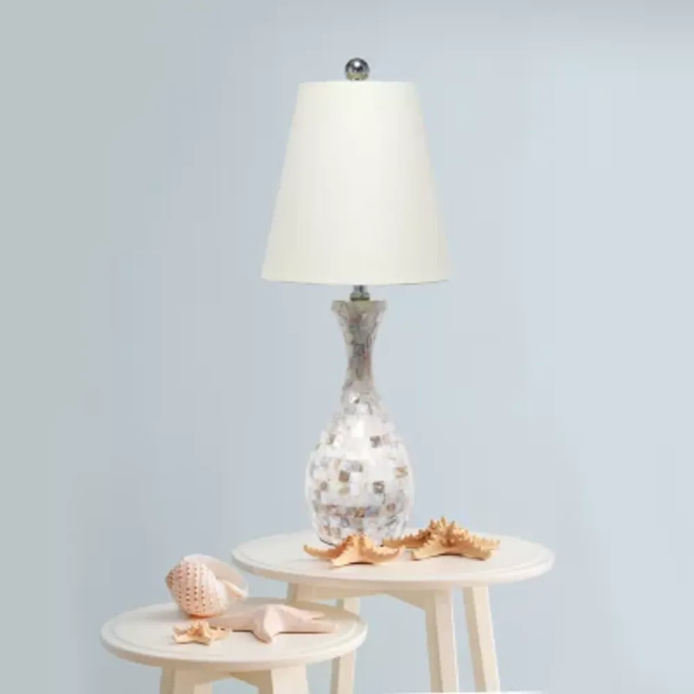 All the Rages Malibu Curved Mosaic Seashell Table Lamp