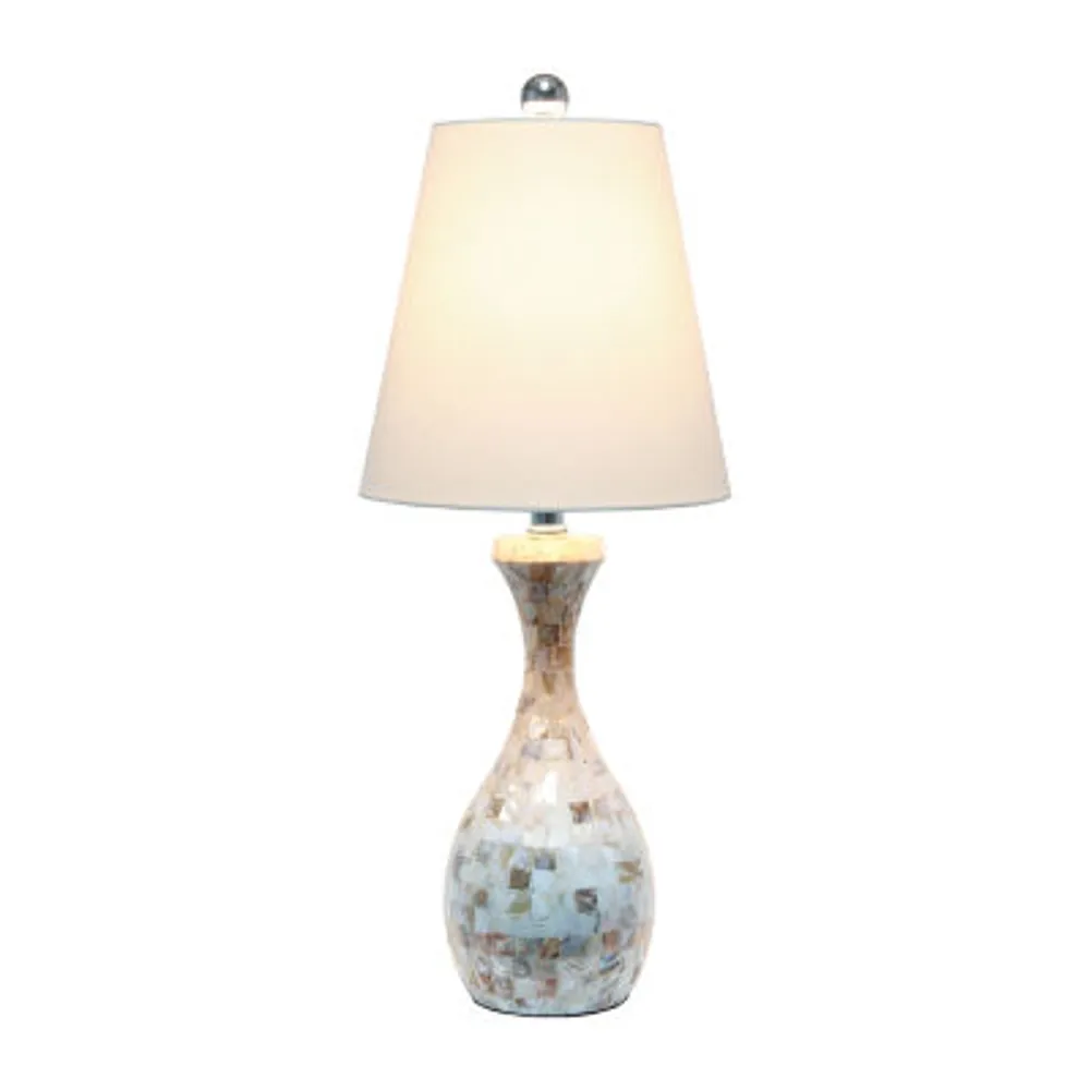 All the Rages Malibu Curved Mosaic Seashell Table Lamp