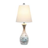 All the Rages Malibu Curved Mosaic Seashell Table Lamp