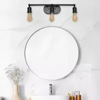 All the Rages Matte Black Industrial Metal Vanity Lights