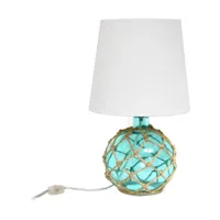 All the Rages Aqua With White Shade Table Lamp