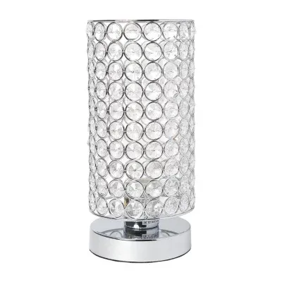 All the Rages Cylinder Shape Crystal Chrome Table Lamp