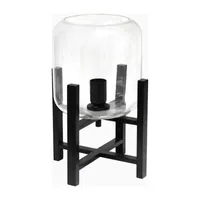All the Rages Black Wood Mounted Lamp With Clear Glass Table