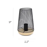 All the Rages Black Wire Mesh Uplight Table Lamp