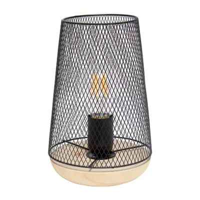 All the Rages Black Wire Mesh Uplight Table Lamp