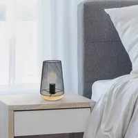 All the Rages Black Wire Mesh Uplight Table Lamp
