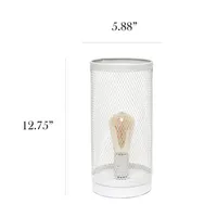 All the Rages Black Mesh Cylindrical Steel Table Lamp