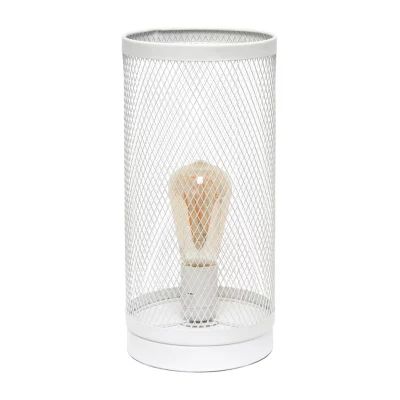 All the Rages Black Mesh Cylindrical Steel Table Lamp