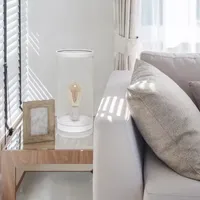 All the Rages Black Mesh Cylindrical Steel Table Lamp
