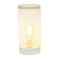 All the Rages Black Mesh Cylindrical Steel Table Lamp