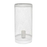 All the Rages Black Mesh Cylindrical Steel Table Lamp