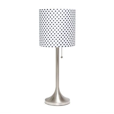 All the Rages Brushed Nickel Tapered With Black Shade Table Lamp