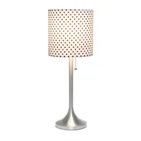 All the Rages Brushed Nickel Tapered With Black Shade Table Lamp