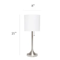 All the Rages Brushed Nickel Tapered With Black Shade Table Lamp