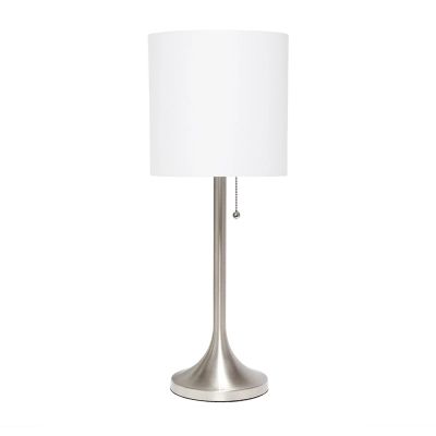 All the Rages Brushed Nickel Tapered With Black Shade Table Lamp