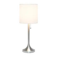 All the Rages Brushed Nickel Tapered With Black Shade Table Lamp