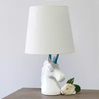 All the Rages Blue Sparkling Unicorn Table Lamp