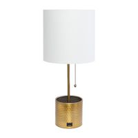 All the Rages Black And White Hammered Usb Table Lamp