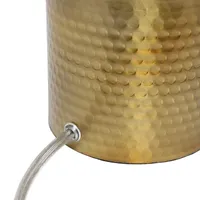 All the Rages Black And White Hammered Usb Table Lamp